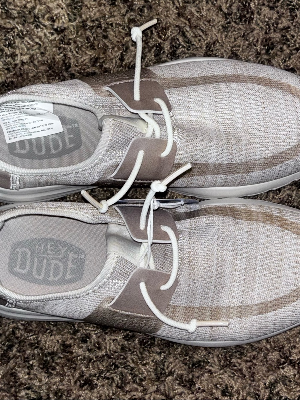 Hey Dude Shoes Sirocco Dual Knit Neutral Tan Women’s Size 6 New Moccasin Casual - Picture 5 of 7